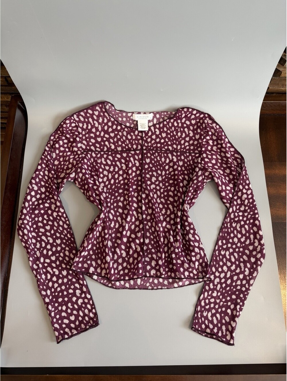 Tulle crop top size S animal print, magenta - Kirious Los Angeles Y2K Party Mesh